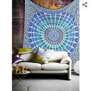Blue Mandala Tapestry